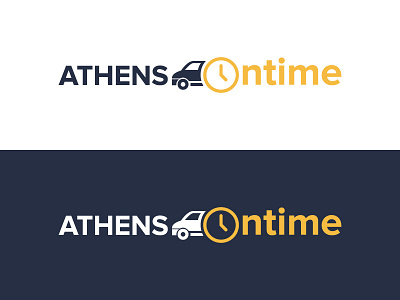 Athens On time athens branding logo logotype taxi transport