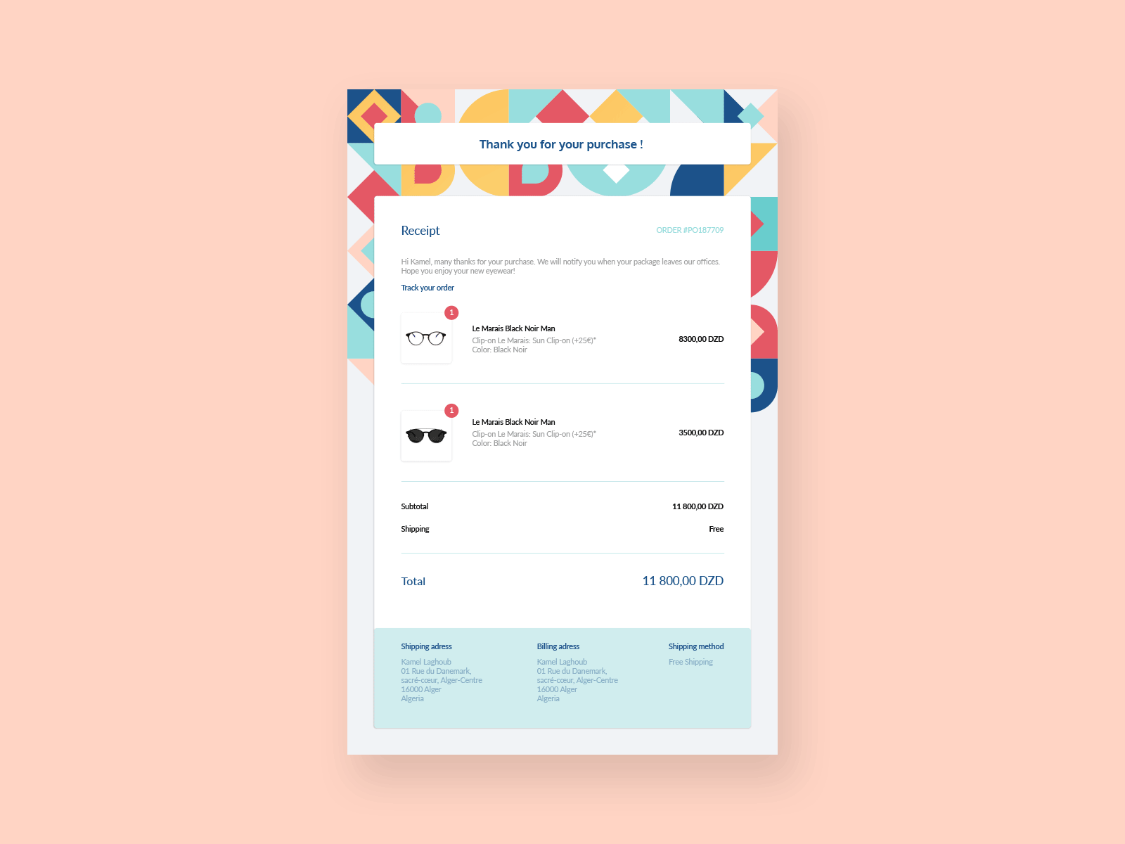 Daily UI 017 - Email receipt dailyui design email email receipt illustration patterns ui ui design uidesign user interface user interface design userinterface