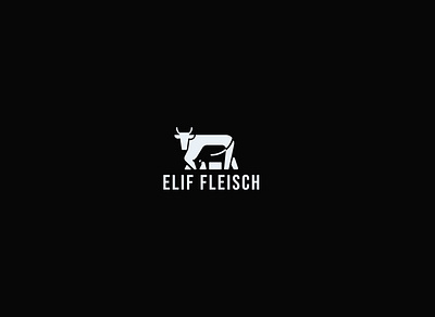 German butcher shop logo animal branding butchery cow logo meat minimalist logo negative space negative space logo