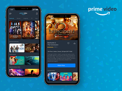 Amazon Prime Video Concept amazon amazon prime videos kuljeet chaudhary mobile app prime video ui video app visual design