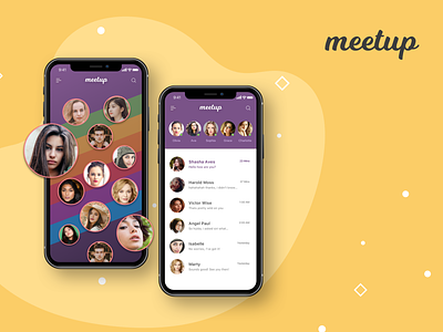 Meet Up - Dating App Concept app chat chat ui dating app design ios kuljeet chaudhary meet up app mobile ui ux visual design