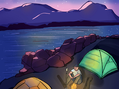 Camping digital illustration digital painting digitalart illustraion illustration photoshop art procreate procreate app procreate art procreateapp