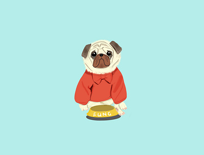 Illustration of pug dog illustration illustration procreate procreate app procreate art procreateapp pug