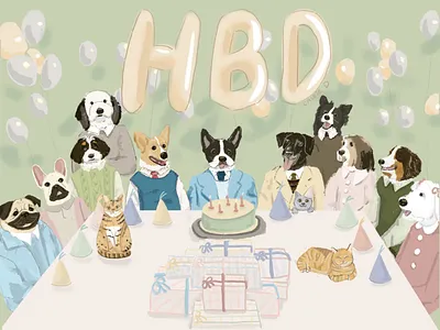 Bday Pups dog illustration illustration procreate procreate app procreate art procreateapp