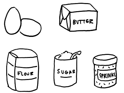 Doughnut ingredients illustration