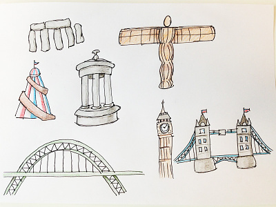 UK icons and landmarks 4 illustration