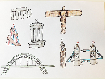 UK icons and landmarks 4 illustration