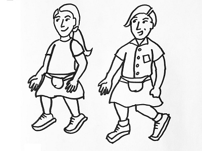 Kilt kids illustration