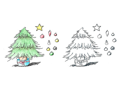 Decorate your own Christmas tree illustration