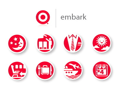Target Embark Luggage Icons icon design icons red suitcase