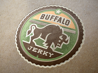 Buffalo Jerky Badge badge fur icon logo product serif star