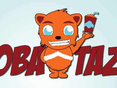 Boba Tazz kids drink logo mascot tazz