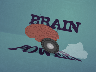 Brain Power brain brain power illustration speed wheels on brain