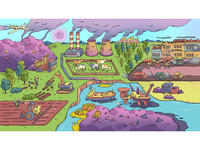 Ecology children illustration education encyclopedia illustration kids science web