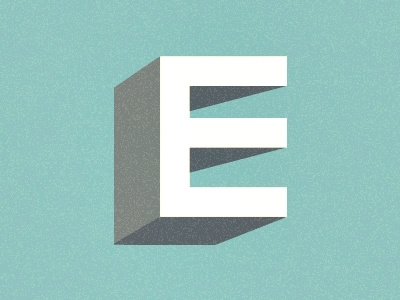 E 3d e effect lettering text