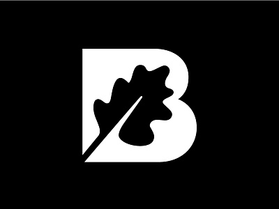 B + Oak Leaf app b branding creative design leaf logo mark negative oak ui