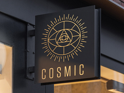 Cosmic Logo branding cannabis cbd circle circular cosmic eye geometric gradient identity illustration logo logodesign symbol transparency