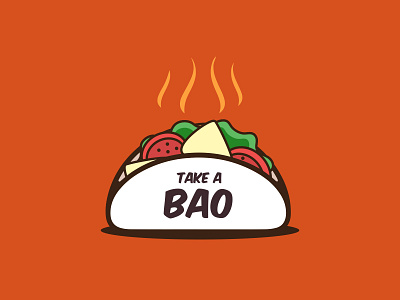 Take A Bao bao branding colorful food fresh gradient graphicdesign graphicdesigner illustraion illustration kitchen logo logodesign sale takeaway ui