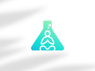 Yoga Lab app design human lab logo logodesign meditation nature negative sale science test tube thinker unused yoga