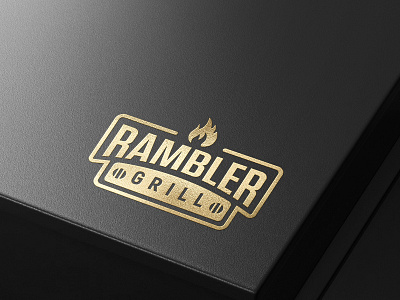 Rambler Grill barbecue barbq cooking fire gold grill logo outdoor