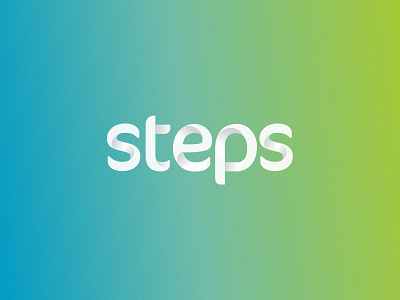Steps 3d fold gradient logo paper type