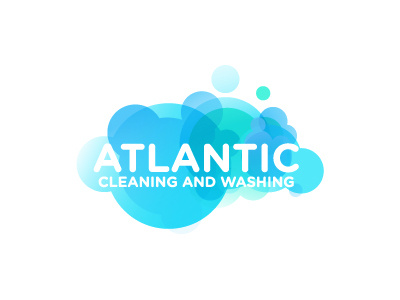 Atlantic Logo blue bubbles car cleaning gradient logo sale scuba transparent unused wash washing