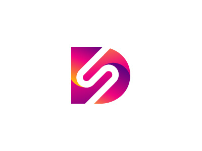 D+S d fold gradient logo s shadow unused