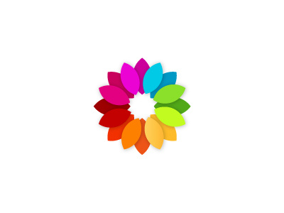 Rainbow Flower color flower logo