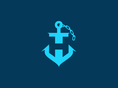 Hull Logo concept hull logo negative sea space