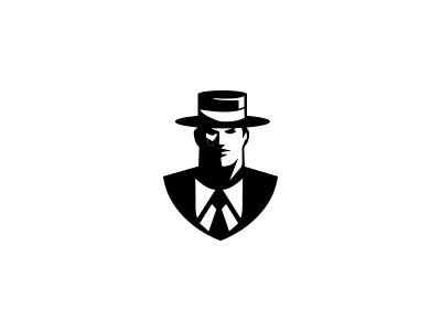 Detective agency detective face figure logo man sale spy