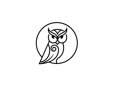 Owl Logo animal bird circle eyes finance logo owl wisdom