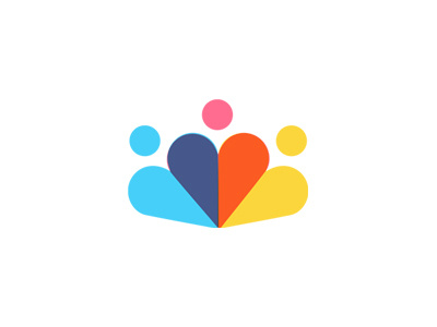 Heart Logo colorful heart logo overlap people transparency trust