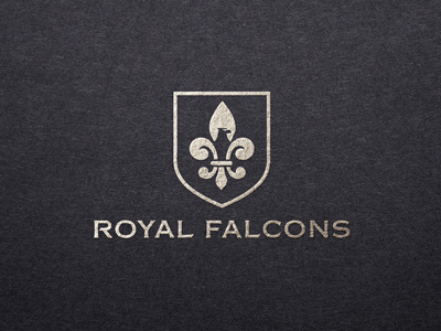 Royal Falcons bird eagle falcon fleur fleur de lis head logo prey royal sale shield