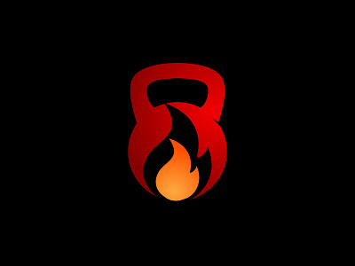 Ignite Fitness Logo athlete exercise fire fitness flame gym kettlebell logo negativespace trainer