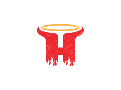 Hell & Heaven fire flame h halo heaven hell logo