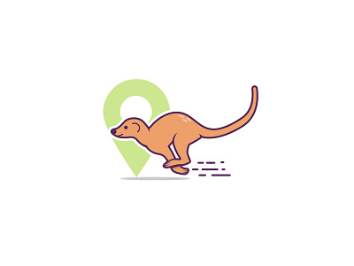 App Logo Exploration animal colorful localization location logo mascot meerkat running speed unused