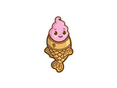 Icecream on a Fish Cone cone cream fish ice logo