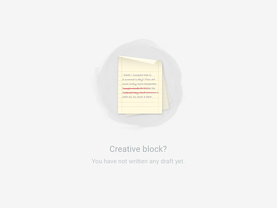 Creative block? app composer draft editing empty state illustration webapp writer writing yellow