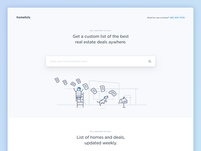 Home Sweet Home hero home illustration interface landing page search ui ux