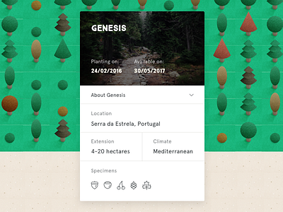 Reforestum Website forest icons illustration interface kickstarter modal tree ui ux website