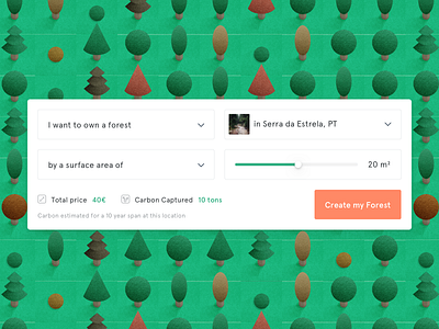 Slide to Reforest! forest icons illustration interface kickstarter modal tree ui ux website