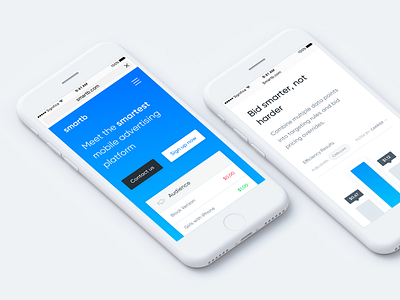 Smartb is Responsive!!! blue gilroy graph hero interface mobile safari ui ux website