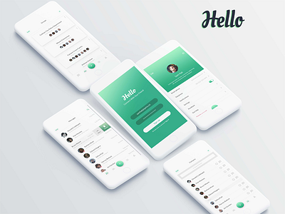 UI/UX , Hello -mobile application hello design creative