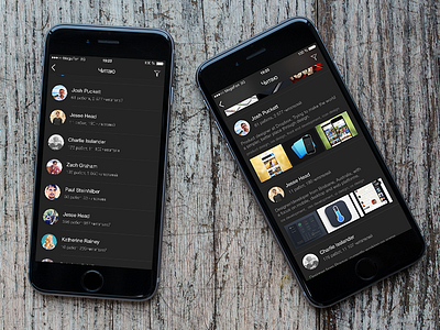 Dribbble App - Following List [Concept] app apple dark dribbble flat ios ios7 ios8 iphone iphone6 list