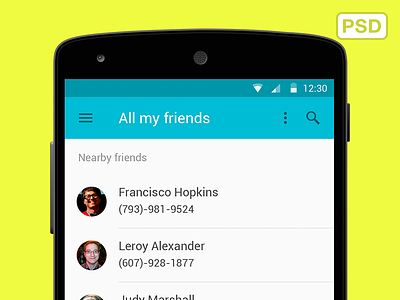 New Android L Interface android design freebie google interface io kit l lemon meringue psd ui
