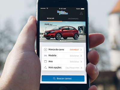 Buzina Pra Mim app car design interface iphone mobile phonegap search ui ux