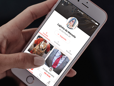 Profile app design fashion following inspiration ios iphone mobile products profile tabs ui