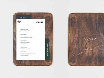 Niccolo menu brand design brand identity branding clean design identity design logotype menu minimal minimalism print restaurant wood