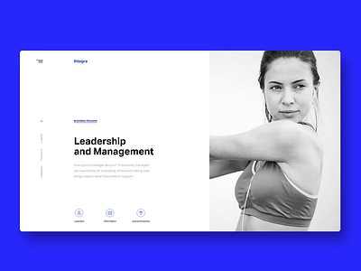 Integra animation blue and white business clean clean design design leadership minimal minimalism ui web website
