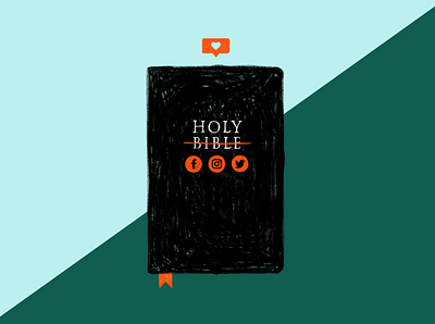 Has Social Media Killed the Bible? bible blog post color block hand drawn illustration illustrator procreate socialmedia